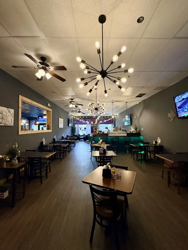 Dining room and bar at JD's Burger Co. & Sushi
