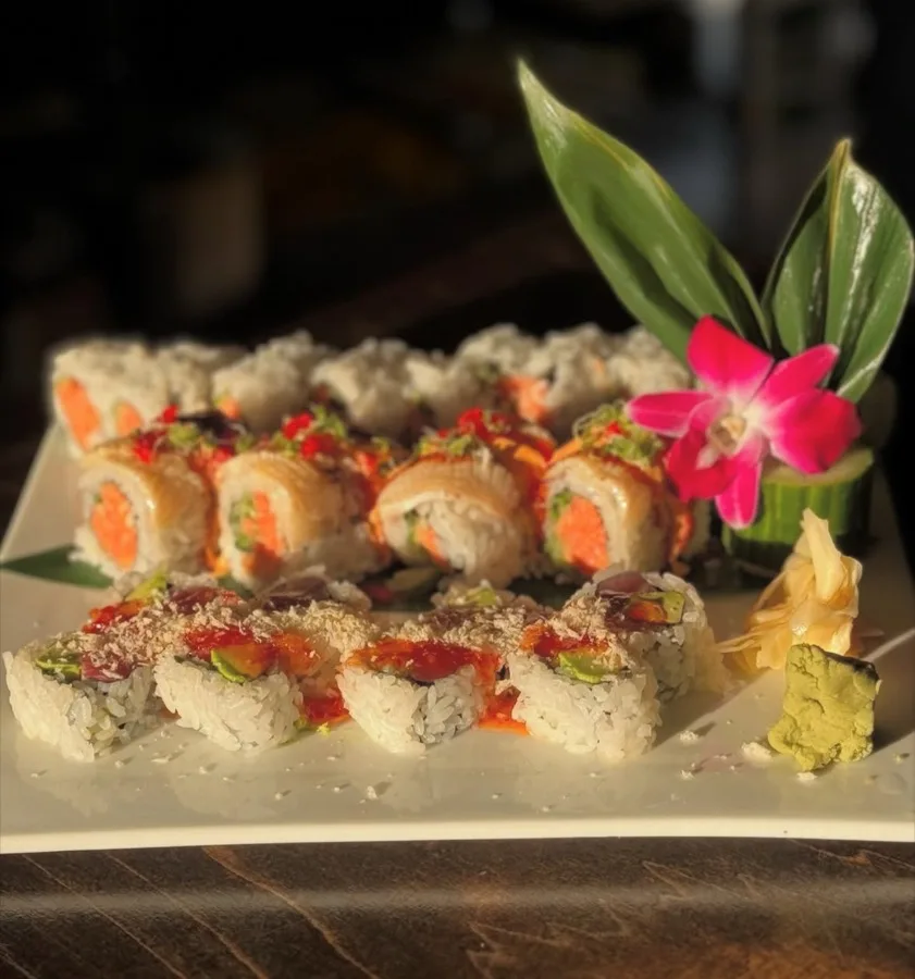 Assorted specialty sushi rolls at JD's Burger Co. & Sushi